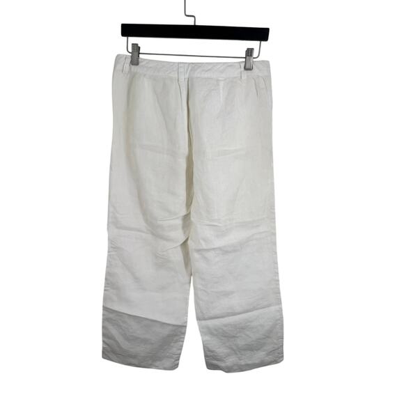 Sigrid Olsen Womens 100% Linen White Capri Pants Lightweight Boho Size 6 - Picture 2 of 10